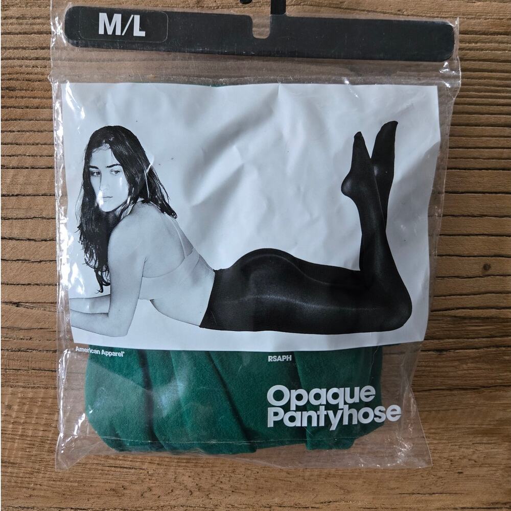 American Apparel Opaque Pantyhose Green sz M/L